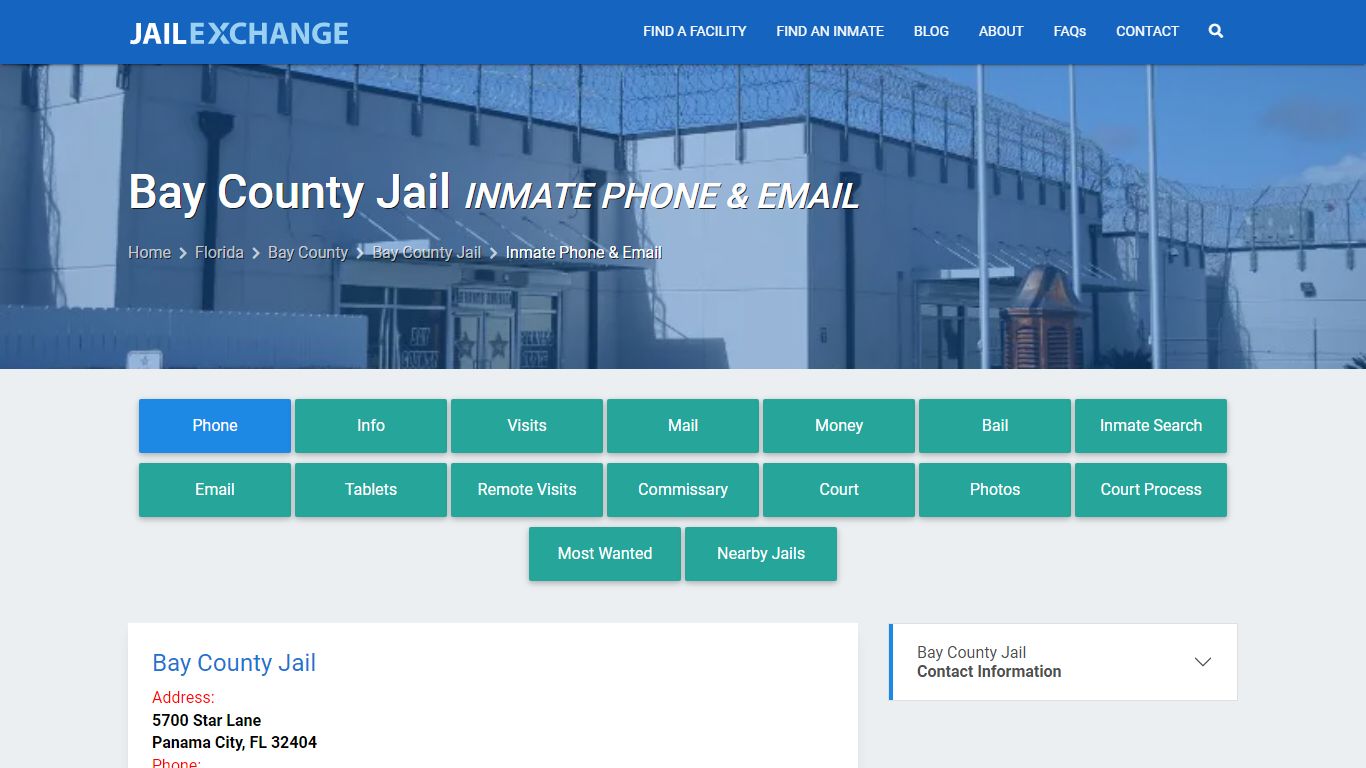 Inmate Phone - Bay County Jail, FL - Jail Exchange